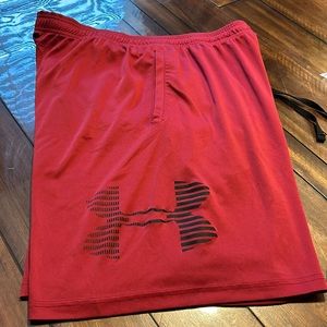 Red Under Armour men’s Basketball shorts